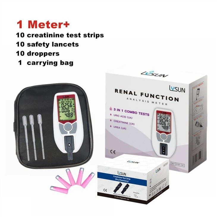Triple-in-1 Combo Rapid Tests Kidney Test Creatinine & Urea & Uric Acid Meter Renal Function Analyzer